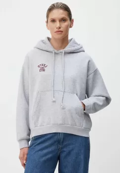 Levi's bluza femei, culoarea gri, cu gluga, cu imprimeu, 001B6 imagine