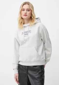 Levi's bluza femei, culoarea gri, cu gluga, cu imprimeu imagine