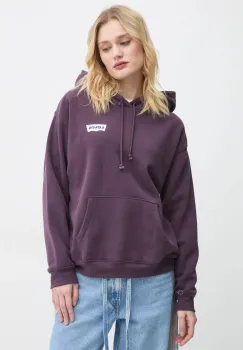Levi's bluza femei, culoarea violet, cu gluga, cu imprimeu, A8801 imagine
