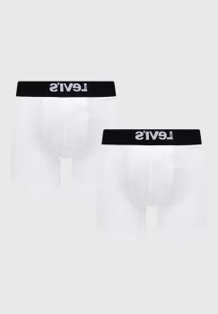 Levi's boxeri 2-pack barbati, culoarea alb imagine