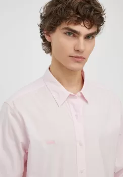 Levi's camasa barbati, culoarea roz, cu guler clasic, slim imagine