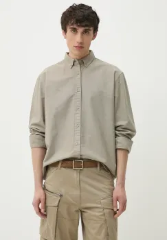 Levi's camasa din bumbac barbati, culoarea bej, cu guler button-down, relaxed imagine