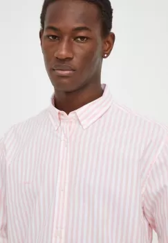 Levi's camasa din bumbac barbati, culoarea roz, cu guler button-down, relaxed imagine