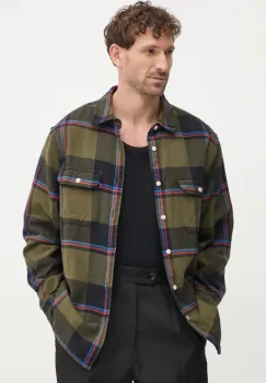 Levi's camasa din bumbac barbati, culoarea verde, cu guler clasic, relaxed imagine