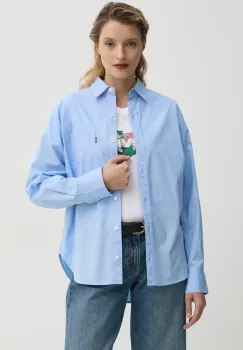 Levi's camasa din bumbac HARLIE NEW BF SHIRT femei, cu guler clasic, relaxed, 001HM imagine