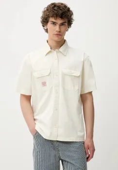 Levi's camasa din bumbac SS DALTON WORKER WW culoarea bej, cu guler clasic, relaxed, 001TA imagine