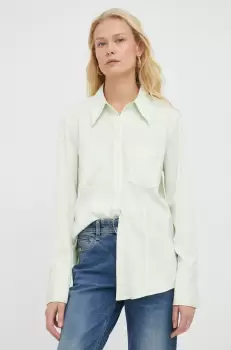 Levi's camasa femei, culoarea verde, cu guler clasic, regular imagine
