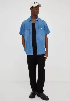 Levi's camasa jeans barbati, cu guler clasic, relaxed imagine