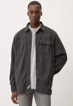 Levi's camasa jeans barbati, culoarea negru, cu guler clasic, relaxed imagine