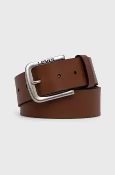 Levi's Curea de piele barbati, culoarea maro imagine