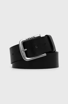 Levi's Curea de piele barbati, culoarea negru imagine