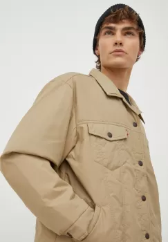 Levi's geaca barbati, culoarea bej, de tranzitie, oversize imagine