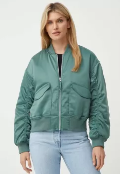 Levi's geaca bomber femei, culoarea verde, de tranzitie, A7262 imagine