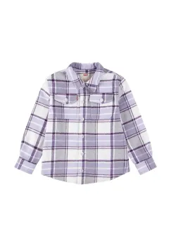 Levi's geaca copii OVERSIZED PLAID SHACKET culoarea violet, 4EL410 imagine