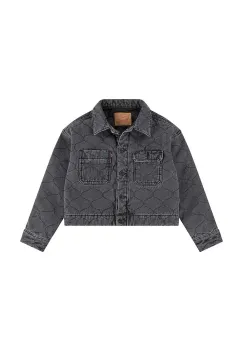 Levi's geaca de blugi pentru copii QUILTED TRUCKER JACKET culoarea gri, 4EL097 imagine