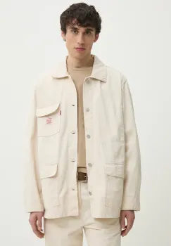 Levi's geaca din denim barbati, culoarea bej, de tranzitie, oversize, A0744 imagine
