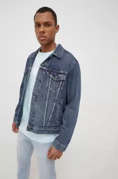 Levi's geaca jeans barbati, culoarea albastru marin, de tranzitie imagine