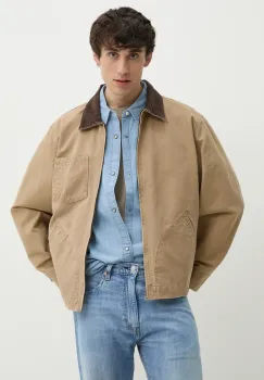 Levi's geaca jeans barbati, culoarea bej, de tranzitie, oversize, A8635 imagine
