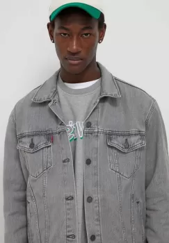 Levi's geaca jeans barbati, culoarea gri, de tranzitie imagine
