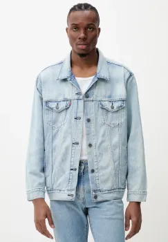 Levi's geaca jeans barbati, culoarea negru, de tranzitie, oversize, A5782 imagine