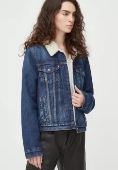Levi's geaca jeans femei, culoarea albastru marin, de tranzitie imagine