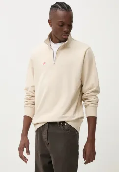 Levi's hanorac de bumbac barbati, culoarea bej, neted, A8606 imagine