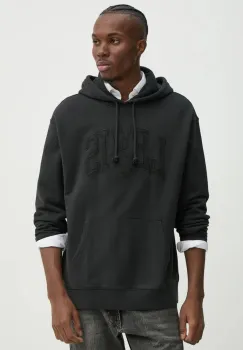 Levi's hanorac de bumbac barbati, culoarea negru, cu gluga, melanj imagine