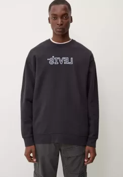Levi's hanorac de bumbac barbati, culoarea negru, cu imprimeu imagine