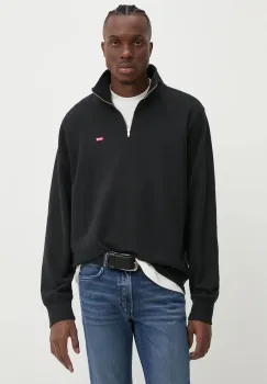 Levi's hanorac de bumbac barbati, culoarea negru, neted, A8606 imagine