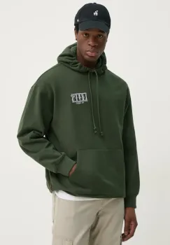 Levi's hanorac de bumbac barbati, culoarea verde, cu gluga, melanj imagine