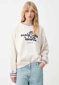 Levi's hanorac de bumbac culoarea bej, cu imprimeu, 0002L imagine