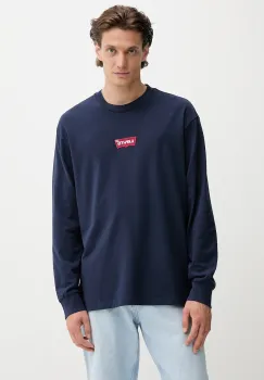 Levi's hanorac de bumbac culoarea bleumarin, cu imprimeu, A6145 imagine