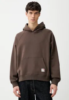 Levi's hanorac de bumbac culoarea maro, cu gluga, cu imprimeu, 0034R imagine