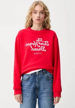 Levi's hanorac de bumbac culoarea rosu, cu imprimeu, 0002L imagine
