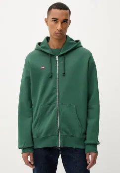 Levi's hanorac de bumbac culoarea verde, cu gluga, uni, 34584 imagine