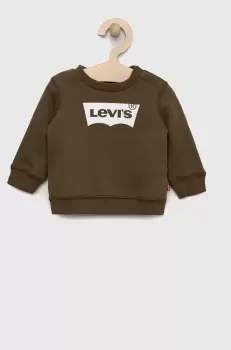 Levi's hanorac de bumbac pentru copii culoarea verde, cu imprimeu imagine