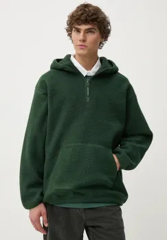 Levi's hanorac fleece culoarea verde, cu gluga, neted, A8611 imagine