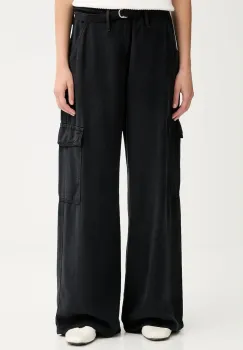 Levi's pantaloni BAGGY DAD CARGO culoarea negru, lat, high waist, 003IN imagine