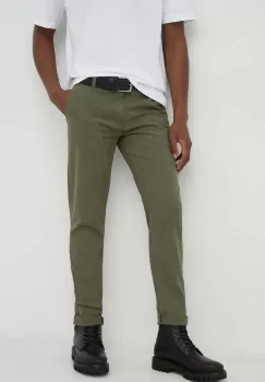 Levi's pantaloni barbati, culoarea verde, cu fason chinos imagine