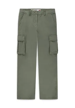 Levi's pantaloni copii 578 BAGGY FIT CARGO PANTS culoarea verde, uni, 9EN809 imagine