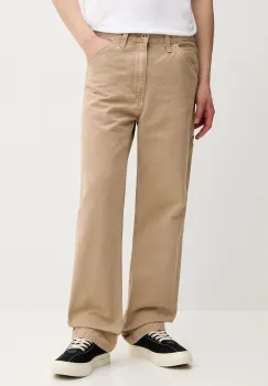 Levi's pantaloni de bumbac culoarea bej, drept, 55849 imagine