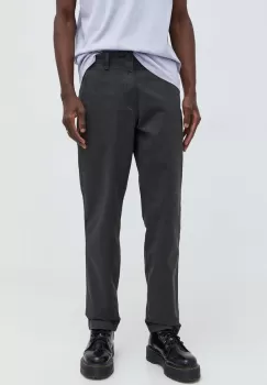 Levi's pantaloni de bumbac culoarea gri, drept imagine