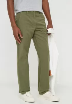 Levi's pantaloni de bumbac culoarea verde, drept imagine
