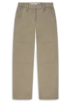 Levi's pantaloni de bumbac pentru copii 555 RELAXED CARPENTER PANTS culoarea verde, uni, 9EN807 imagine