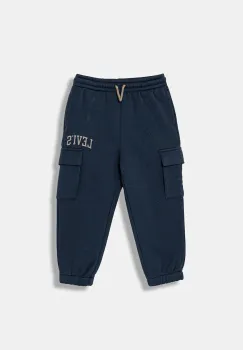 Levi's pantaloni de trening pentru copii CARGO JOGGER culoarea bleumarin, cu imprimeu, 8EN651 imagine