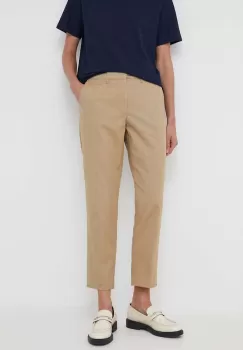 Levi's pantaloni femei, culoarea bej, fason chinos, high waist imagine