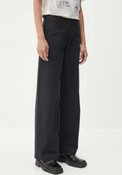 Levi's pantaloni femei, culoarea negru, lat, high waist, SURPLUS STRAIGHT imagine
