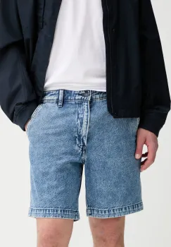 Levi's pantaloni scurti din bumbac culoarea alb imagine