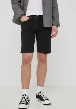 Levi's pantaloni scurti din bumbac culoarea negru imagine