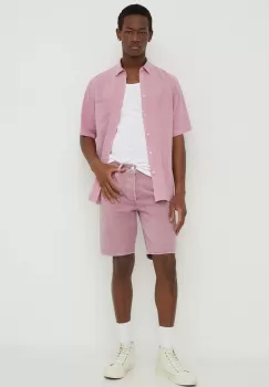 Levi's pantaloni scurti din bumbac culoarea roz imagine